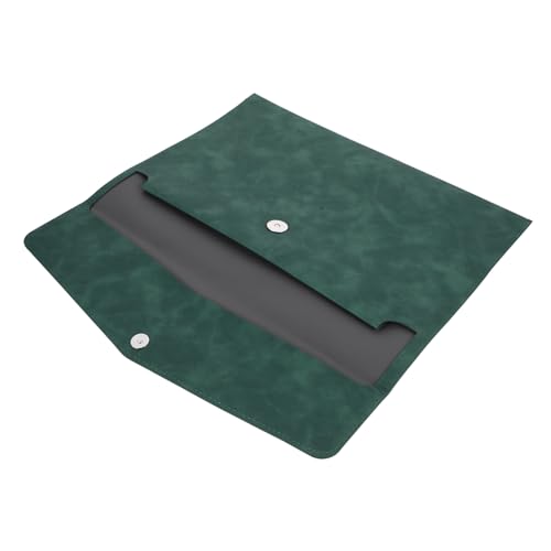 ZUNOXAZ Faux Leather Dokumententasche mit Knopfverschluss Tragbarer Aktenordner Organizer Faltbare Büromappe für Wichtige Dokumente Rechnungen Pässe Vielseitiger Kunstleder Folder in Grün von ZUNOXAZ