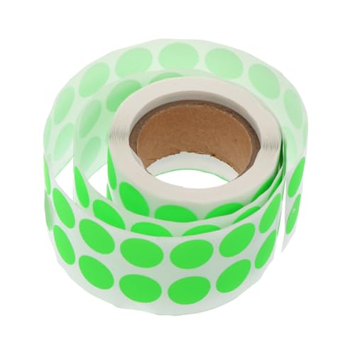 ZUNOXAZ Fluoreszierende Runde Punktaufkleber pro Selbstklebend Farbige Klebepunkte für Geschenkverpackung Scrapbooking und DIY dekoration Ablösbar Leuchtend Grün von ZUNOXAZ