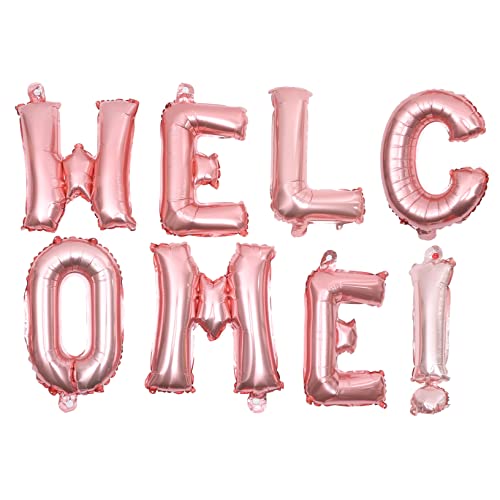 ZUNOXAZ Folienballon Welcome Roségold Schulparty Dekoration Wiederverwendbar Stabil Einfach Aufzublasen für Klassenzimmer Wand und Fenster Begrüßung zu Schulbeginn Festtagsdeko von ZUNOXAZ