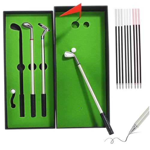 ZUNOXAZ Golf Kugelschreiber mit Nachfüllminen Mini Golfclub Design Schreibtisch Accessoires für Männer Lustige Golf Stifte mit Übungs Putting Matte für Golfer ZUNOXAZ Golf Kugelschreiber mit Nachfüllminen Mini Golfclub Design Schreibtisch Accessoires für Männer Lustige Golf Stifte mit Übungs Putting Matte für Golfer von ZUNOXAZ
