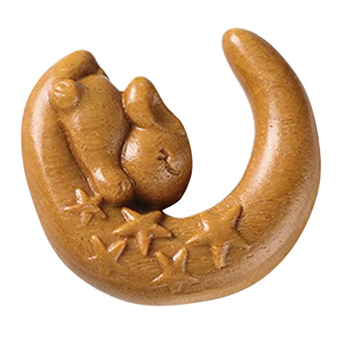 ZUNOXAZ Hängende Holzkaninchen Ornamente Retro Schlüsselanhänger aus Hochwertigem Holz Kleine Figuren für DIY Bastelprojekte Kreative Dekoration für Schlüsselbund und von ZUNOXAZ