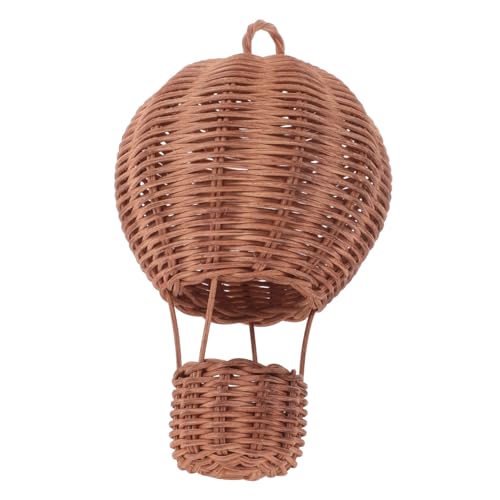 ZUNOXAZ Handgefertigter Rattankorb Heißluftballon Wanddeko für Kinderzimmer Charmantes Fotografie für Babyfotos Einfach Aufzuhängen Stilvolle Wohnraumgestaltung zur Babyparty von ZUNOXAZ