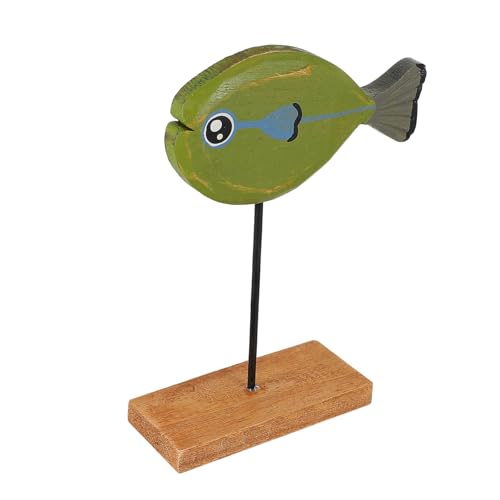 ZUNOXAZ Holz Fisch Miniatur Figur Kreative Desktop Fisch Dekoration Tier Ornament Bunte Holzfigur Für Wohnzimmer Kinderzimmer Tischdekoration von ZUNOXAZ