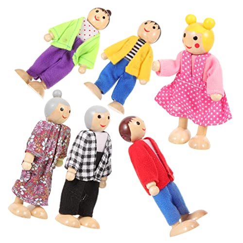 ZUNOXAZ Holzfiguren Bewegliche Puppenfamilie Teilig Pädagogisch für Kleinkinder Puppenhaus Dekoration Motorik und Kommunikation ZUNOXAZ Holzfiguren Bewegliche Puppenfamilie Teilig Pädagogisch für Kleinkinder Puppenhaus Dekoration Motorik und Kommunikation von ZUNOXAZ