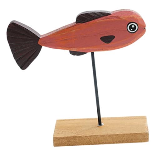 ZUNOXAZ Holzfisch Dekor Rotes Holzmodell Fisch Ornament Kinderzimmer Deko Kompakt Leicht und Bruchsicher als und Wohnaccessoire von ZUNOXAZ