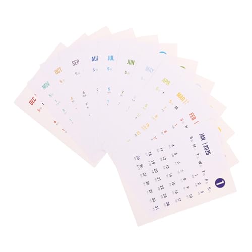 ZUNOXAZ Kalender Sticker Selbstklebend Monate Jahresplaner Klein Schreibbare Monatsübersicht Diy Journaling Aufkleber Für Lehrer Schüler Büro Wand und Schreibtisch von ZUNOXAZ