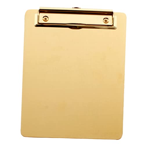 ZUNOXAZ Klemmbrett aus Gold Robustes Clipboard für Schule Büro und Zuhause für Langlebig mit Abgerundeten Ecken und Glatter Oberfläche von ZUNOXAZ