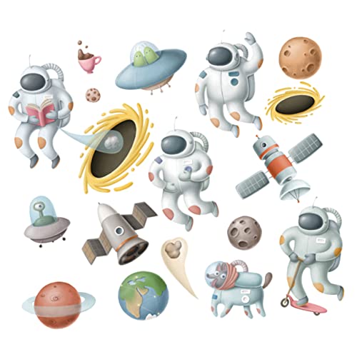 ZUNOXAZ Lovely Space Astronaut Wandsticker Kinderzimmer Wandtattoo Aufkleber Bunte Weltraummotive Glatte Oberflächen Dekoration Lernhilfe ZUNOXAZ Lovely Space Astronaut Wandsticker Kinderzimmer Wandtattoo Aufkleber Bunte Weltraummotive Glatte Oberflächen Dekoration Lernhilfe von ZUNOXAZ
