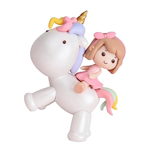 ZUNOXAZ Niedliche Einhorn Mädchen Tortendeko Kompakter Cake Topper Vielseitig als Fotorequisite und Miniatur Tischdekoration für Office Table Decor und Party Zubehör von ZUNOXAZ
