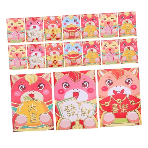 ZUNOXAZ Pack Chinesische Neujahrsumschläge mit Pferdemotiv Frühlingsfest Lucky Money Pockets aus Hochwertigem Reißfest Glückssymbol Traditionelle Hong Bao für Festliche Geldgeschenke ZUNOXAZ Pack Chinesische Neujahrsumschläge mit Pferdemotiv Frühlingsfest Lucky Money Pockets aus Hochwertigem Reißfest Glückssymbol Traditionelle Hong Bao für Festliche Geldgeschenke von ZUNOXAZ