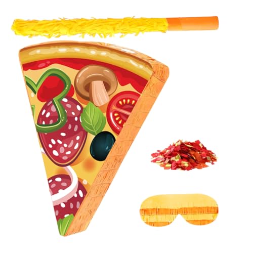 ZUNOXAZ Pizza Pinata Party Spielset mit Stick und Augenbinde Pizza Scheibe Konfetti Dekoration Interaktives Geburtstags und Themenparty für Feierlichkeiten ZUNOXAZ Pizza Pinata Party Spielset mit Stick und Augenbinde Pizza Scheibe Konfetti Dekoration Interaktives Geburtstags und Themenparty für Feierlichkeiten von ZUNOXAZ