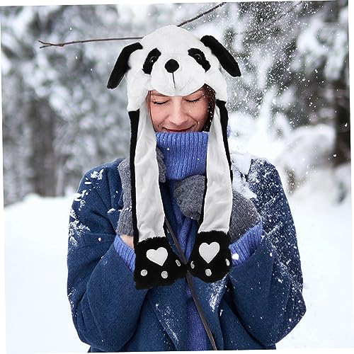ZUNOXAZ Plüsch Animal Headgear mit Beweglichen Ohren Lustige Cartoon Tier Mütze für Festival Party Cosplay Leichte Bequeme Kopfbedeckung für Erwachsene von ZUNOXAZ