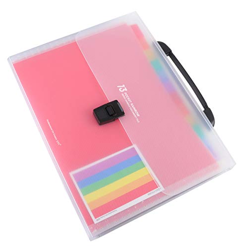 ZUNOXAZ Rainbow Ordner mit Fächern Tragbare Aktenmappe für Dokumente Mehrlagige Datei Tasche Aufbewahrung für Büro Schule und Zuhause von ZUNOXAZ
