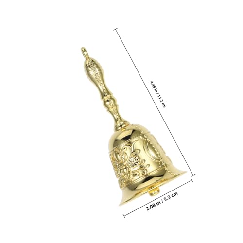 ZUNOXAZ Retro Handglocke mit Rutschfestem Griff Lauter Klarer Klang Vielseitige Service handglocke für Büro Restaurant Schule und Festlichkeiten Komfortabel und Langlebig Goldfarben von ZUNOXAZ