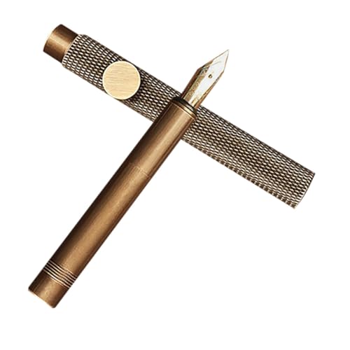 ZUNOXAZ Retro Messing Füllfederhalter mit Eleganter Nachfüllbarer Kalligraphie Stift für Studenten Künstler und Büroanwendungen Stilvolles Schreibwerkzeug für Präzises Schreiben von ZUNOXAZ