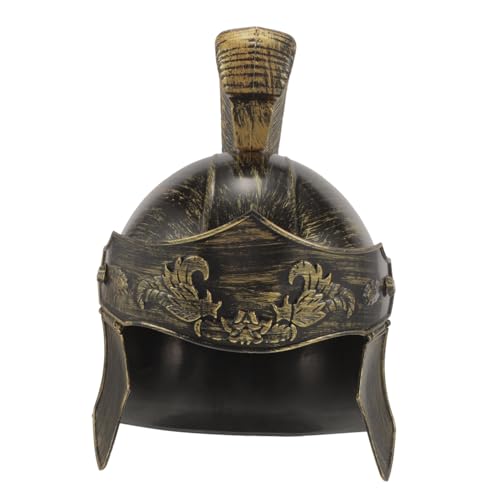 ZUNOXAZ Römischer Soldatenhelm Goldfarben Leicht Atmungsaktiv Cosplay Mittelalter Helm für Erwachsene Karneval Party Kostüm Zubehör von ZUNOXAZ