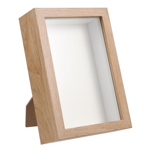 ZUNOXAZ Rustikaler Holz Bilderrahmen mit Ständer Kreativer DIY Fotorahmen aus Ökologischem Holz Dekorativer Tisch Ornamenthalter für Trockenblumen und Fotos Stabile Verarbeitung von ZUNOXAZ