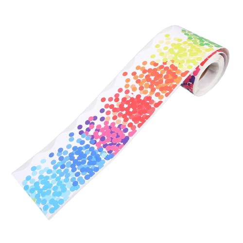 ZUNOXAZ Schultafel Border Sticker Selbstklebende Praktische Bulletin Board Borders mit Bunten Punkten Dekorativ für Pinnwand Kreidetafel Whiteboard und Klassenzimmergestaltung von ZUNOXAZ