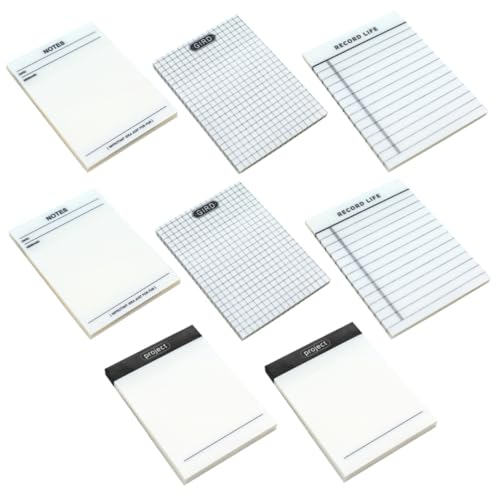 ZUNOXAZ Selbstklebende Notizblöcke mit Raster und Schwerpunktmarkierung Multifunktionale Haushalt Notizzettel für Büro und Zuhause von ZUNOXAZ