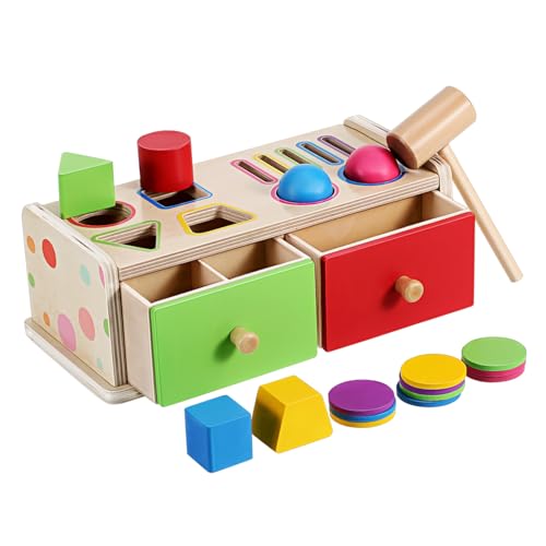 ZUNOXAZ Sortierbox Aus Holz Für Farben Und Formen, Montessori-Spielzeug – Geometrische Zuordnungsblöcke, Spielzeug Für Frühes Lernen, Für Jungen Und Mädchen ZUNOXAZ Sortierbox Aus Holz Für Farben Und Formen, Montessori-Spielzeug – Geometrische Zuordnungsblöcke, Spielzeug Für Frühes Lernen, Für Jungen Und Mädchen von ZUNOXAZ