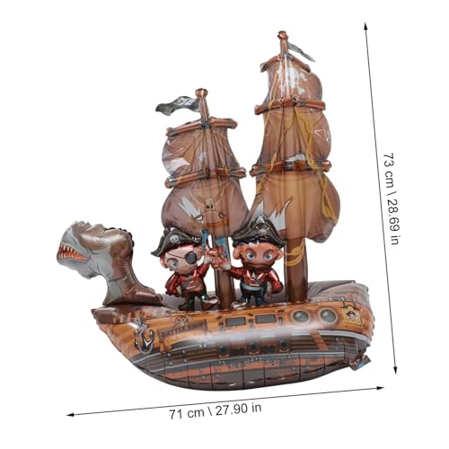 ZUNOXAZ Stehender Piratenschiff Folienballon aus Aluminiumfolie Kreativer Großer Kindergeburtstag Deko Ballon Metallic Luftballon Piratenparty Zubehör Sicher und Langlebig ZUNOXAZ Stehender Piratenschiff Folienballon aus Aluminiumfolie Kreativer Großer Kindergeburtstag Deko Ballon Metallic Luftballon Piratenparty Zubehör Sicher und Langlebig von ZUNOXAZ