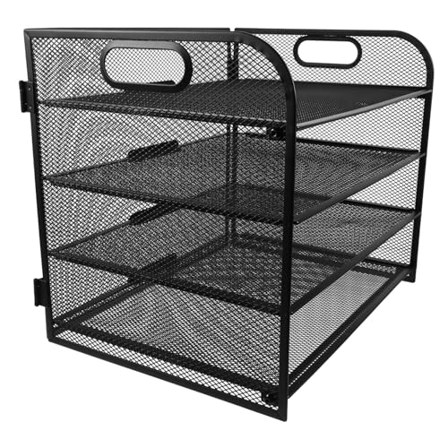 ZUNOXAZ Stufiger Metall Mesh Schreibtisch Organizer mit Griff Robuster Briefablage Papierablage für Büro Schule Lehrer Stapelbarer Dokumentenhalter für Akten Zeitschriften und Ordner ZUNOXAZ Stufiger Metall Mesh Schreibtisch Organizer mit Griff Robuster Briefablage Papierablage für Büro Schule Lehrer Stapelbarer Dokumentenhalter für Akten Zeitschriften und Ordner von ZUNOXAZ