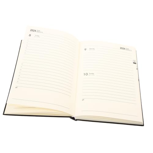 ZUNOXAZ Tagesplaner Notizbuch PU Einband Schwarz Jahresplaner für Schüler und Berufstätige Dickes Papier Tägliche To Do Liste und Zeitmanagement Kalender Notizheft von ZUNOXAZ