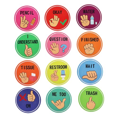 ZUNOXAZ Teiliges Handzeichen Poster für Klassenzimmer Hinweise zur Nonverbalen Kommunikation für Schüler Kindergarten und Grundschule Farbenfrohe Dekoration für Bulletin Board ZUNOXAZ Teiliges Handzeichen Poster für Klassenzimmer Hinweise zur Nonverbalen Kommunikation für Schüler Kindergarten und Grundschule Farbenfrohe Dekoration für Bulletin Board von ZUNOXAZ