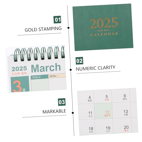 ZUNOXAZ Tischkalender Aesthetic Desktop Kalender mit Metall Spiralbindung Kompakter Stabiler Tischkalender Notizblock für Büro Schule Home Office Dekorativer Drehbarer Monatsplaner ZUNOXAZ Tischkalender Aesthetic Desktop Kalender mit Metall Spiralbindung Kompakter Stabiler Tischkalender Notizblock für Büro Schule Home Office Dekorativer Drehbarer Monatsplaner von ZUNOXAZ