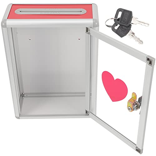 ZUNOXAZ Transparente Spendenbox mit Schloss Multifunktionale Vorschlagsbox für Fundraising Abstimmungen und Geldspenden Design mit Herzmotiv für Veranstaltungen von ZUNOXAZ