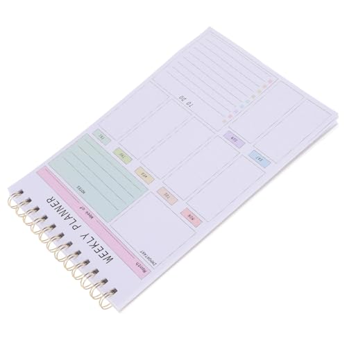 ZUNOXAZ Undatierter Wochenplaner mit Transparentem Umschlag Spiralbindung Kompakter Notizblock für Effektives Aufgabenmanagement Tägliche Aufgabenverfolgung und Wochenübersicht für Büro von ZUNOXAZ