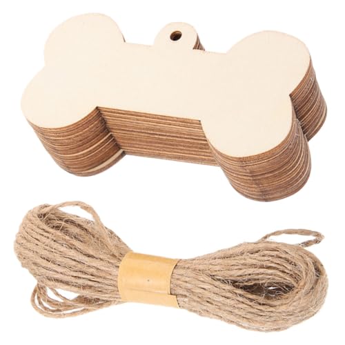 ZUNOXAZ Unlackierte Holz Dog Bone Dekoration Set Leichte DIY Holzanhänger zum Bemalen Vielseitige Bastelvorlage für Kreative und Partyanhänger für Herbst und Feiertagsdeko von ZUNOXAZ