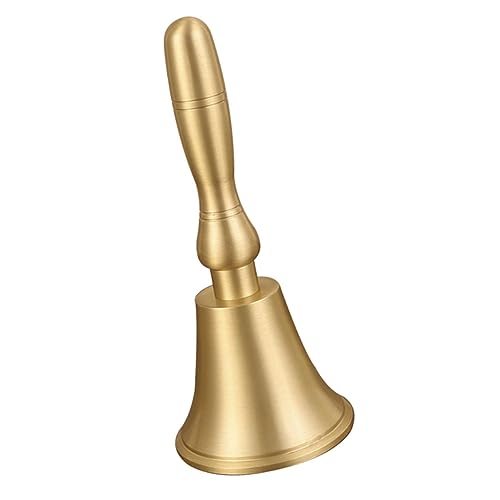 ZUNOXAZ Vintage Handglocke aus Kupfer mit Holzgriff Klare Klanghandglocke als Restaurant Service Bell und Musikalisches Instrument Geeignet für Empfang Schule Weihnachtsfeier und von ZUNOXAZ