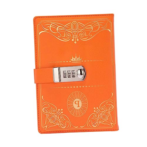 ZUNOXAZ Vintage PU Notizbuch mit Code Lock Orange Retro Tagebuch für Reisen Zeichnungen und Notizen für Persönliche Erinnerungen und von ZUNOXAZ