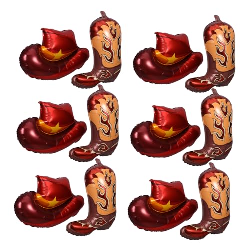 ZUNOXAZ Folienballon Mit Western-motiv Cowboyhut-ballon Cowboystiefel-ballon Western-junggesellinnenabschiedsdekorationen ZUNOXAZ Folienballon Mit Western-motiv Cowboyhut-ballon Cowboystiefel-ballon Western-junggesellinnenabschiedsdekorationen von ZUNOXAZ