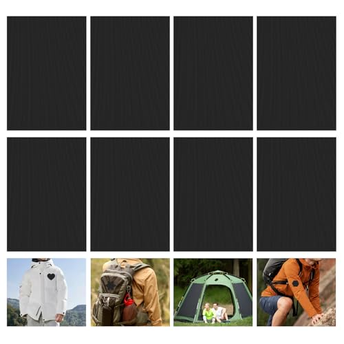 ZUOQIANG 8 Stück Flicken Selbstklebend Stoff, Bügelflicken Schwarz, 20x15cm Flicken zum Aufbügeln, Stoff Selbstklebend für Zelte, Daunenjacke, Schlafsack, Tasche ZUOQIANG 8 Stück Flicken Selbstklebend Stoff, Bügelflicken Schwarz, 20x15cm Flicken zum Aufbügeln, Stoff Selbstklebend für Zelte, Daunenjacke, Schlafsack, Tasche von ZUOQIANG