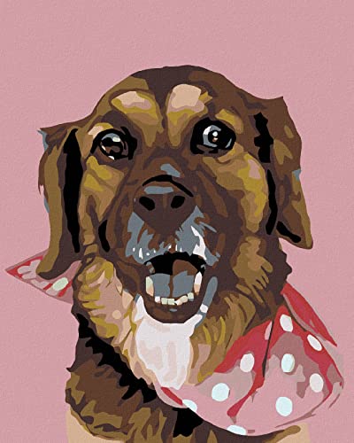 Malen nach Zahlen - KLEINER HUND MIT GEPUNKTETEM HALSBAND 40x50 cm ohne Keilrahmen Malen nach Zahlen - KLEINER HUND MIT GEPUNKTETEM HALSBAND 40x50 cm ohne Keilrahmen von ZUTY