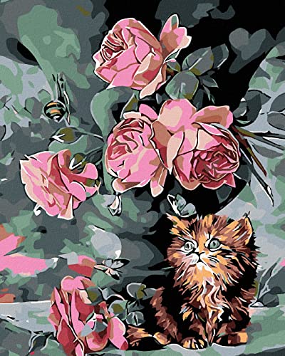 Malen nach Zahlen - KLEINES KÄTZCHEN IN BLÜTEN 40x50 cm ohne Keilrahmen Malen nach Zahlen - KLEINES KÄTZCHEN IN BLÜTEN 40x50 cm ohne Keilrahmen von ZUTY