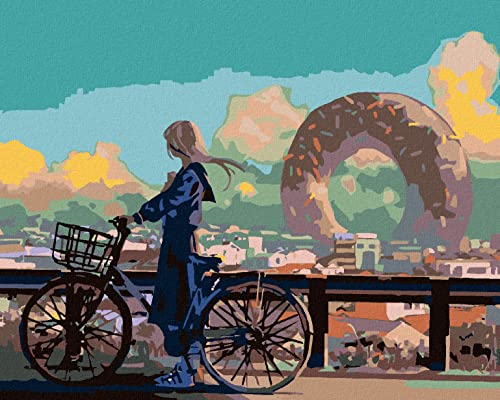 Malen nach Zahlen - MÄDCHEN AUF EINEM FAHRRAD 40x50 cm ohne Keilrahmen Malen nach Zahlen - MÄDCHEN AUF EINEM FAHRRAD 40x50 cm ohne Keilrahmen von ZUTY