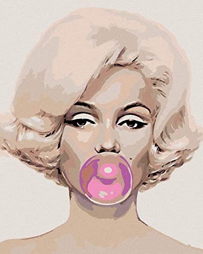 Malen nach Zahlen - MARILYN MIT BLASE 40x50 cm ohne Keilrahmen Malen nach Zahlen - MARILYN MIT BLASE 40x50 cm ohne Keilrahmen von ZUTY