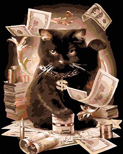 ZUTY 1003230, Malen nach Zahlen-Schwarze Katze 40x50 cm ohne Keilrahmen, not Framed ZUTY 1003230, Malen nach Zahlen-Schwarze Katze 40x50 cm ohne Keilrahmen, not Framed von ZUTY