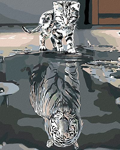 ZUTY 1056180, Malen nach Zahlen-KÄTZCHEN ODER Tiger 40x50 cm ohne Keilrahmen ZUTY 1056180, Malen nach Zahlen-KÄTZCHEN ODER Tiger 40x50 cm ohne Keilrahmen von ZUTY
