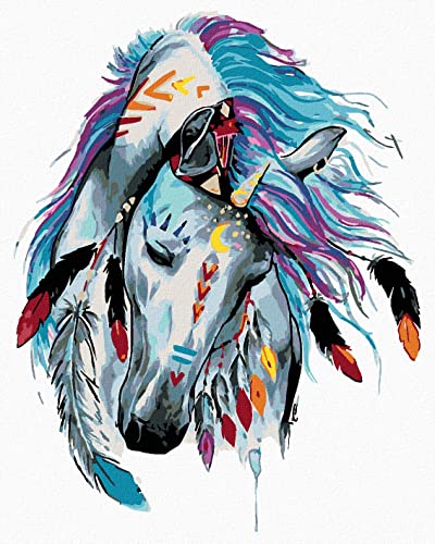 ZUTY 1260230, Malen nach Zahlen-Indianer-Pferd 40x50 cm ohne Keilrahmen ZUTY 1260230, Malen nach Zahlen-Indianer-Pferd 40x50 cm ohne Keilrahmen von ZUTY