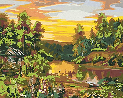 ZUTY 1294222, Malen nach Zahlen-KLEINE BLOCKHÜTTE AM FLUSS 80x100 cm ohne Keilrahmen ZUTY 1294222, Malen nach Zahlen-KLEINE BLOCKHÜTTE AM FLUSS 80x100 cm ohne Keilrahmen von ZUTY