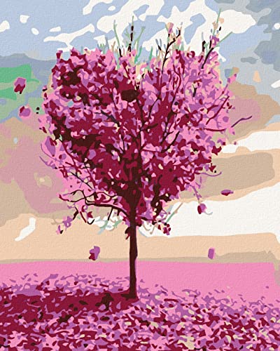 ZUTY 1438192, Malen nach Zahlen-ROSA HERZBAUM 80x100 cm ohne Keilrahmen, not Framed ZUTY 1438192, Malen nach Zahlen-ROSA HERZBAUM 80x100 cm ohne Keilrahmen, not Framed von ZUTY
