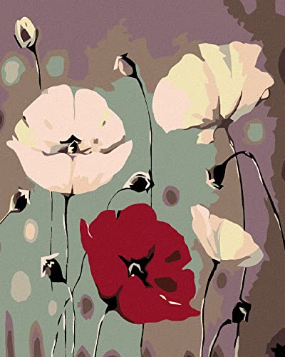 ZUTY 193132, Malen nach Zahlen-WEIßER SCHLAFMOHN MIT EINEM ROTEN 80x100 cm ohne Keilrahmen, not Framed ZUTY 193132, Malen nach Zahlen-WEIßER SCHLAFMOHN MIT EINEM ROTEN 80x100 cm ohne Keilrahmen, not Framed von ZUTY