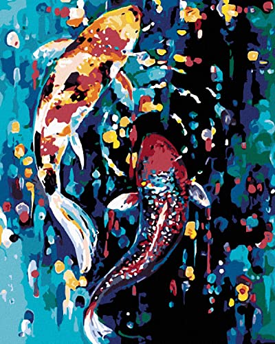 ZUTY 1963242, Malen nach Zahlen-Zwei FARBIGE Fische 80x100 cm ohne Keilrahmen, not Framed ZUTY 1963242, Malen nach Zahlen-Zwei FARBIGE Fische 80x100 cm ohne Keilrahmen, not Framed von ZUTY