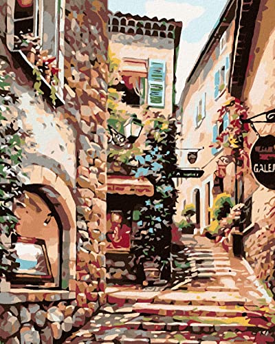 ZUTY 2459240, Malen nach Zahlen-URALTES STÄDTCHEN 40x50 cm ohne Keilrahmen, not Framed von ZUTY
