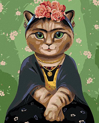 ZUTY - Malen nach Zahlen - FRIDA KAHLO ALS KATZE, 40x50 cm mit Keilrahmen (bereits gespannt) von ZUTY