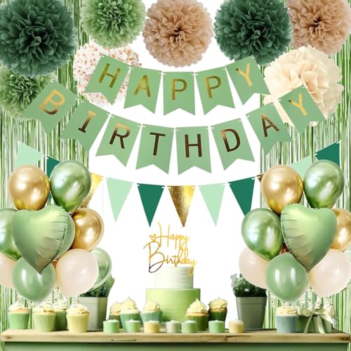 ZUXOLBIN Salbei Grüne Geburtstagsdeko Geburtstag Frauen Avocado Grüne Gold Luftballons mit Happy Birthday Girlande Cake Topper Geburtstagsdeko für Frau Mann Mädchen Jungen ZUXOLBIN Salbei Grüne Geburtstagsdeko Geburtstag Frauen Avocado Grüne Gold Luftballons mit Happy Birthday Girlande Cake Topper Geburtstagsdeko für Frau Mann Mädchen Jungen von ZUXOLBIN
